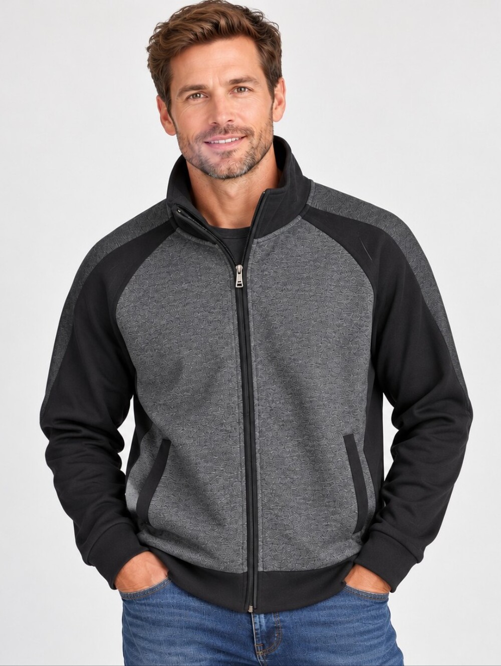 Prophecy Full-Zip Jacket in Graphite Black, UNISEX Size XL.
